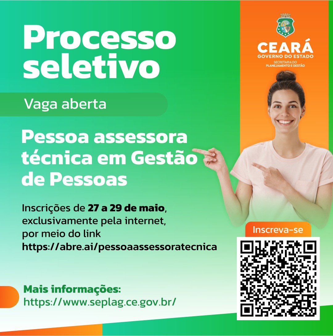 Seplag seleciona pessoa assessora técnica em Gestão de Pessoas