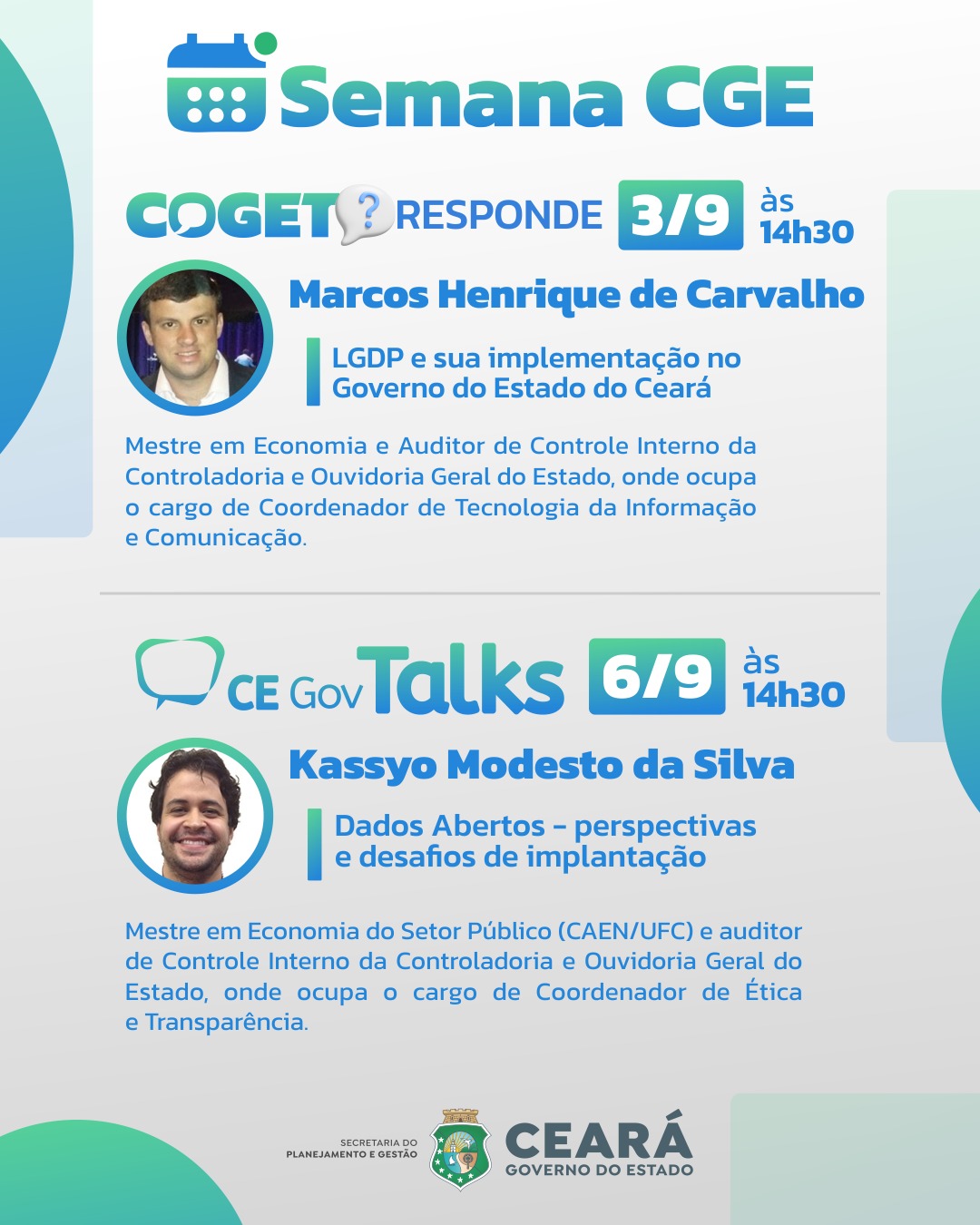 Seplag realiza “Semana CGE” para debater tratamento de dados