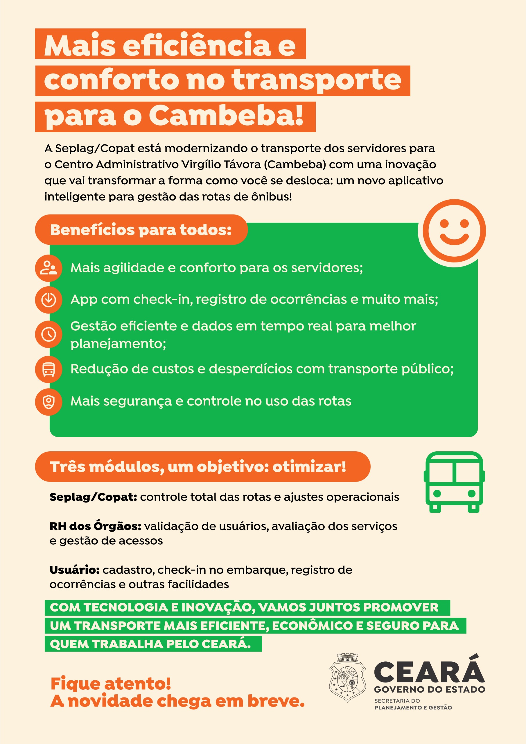 Seplag-CE investe em tecnologia para gestão inteligente de rotas de ônibus