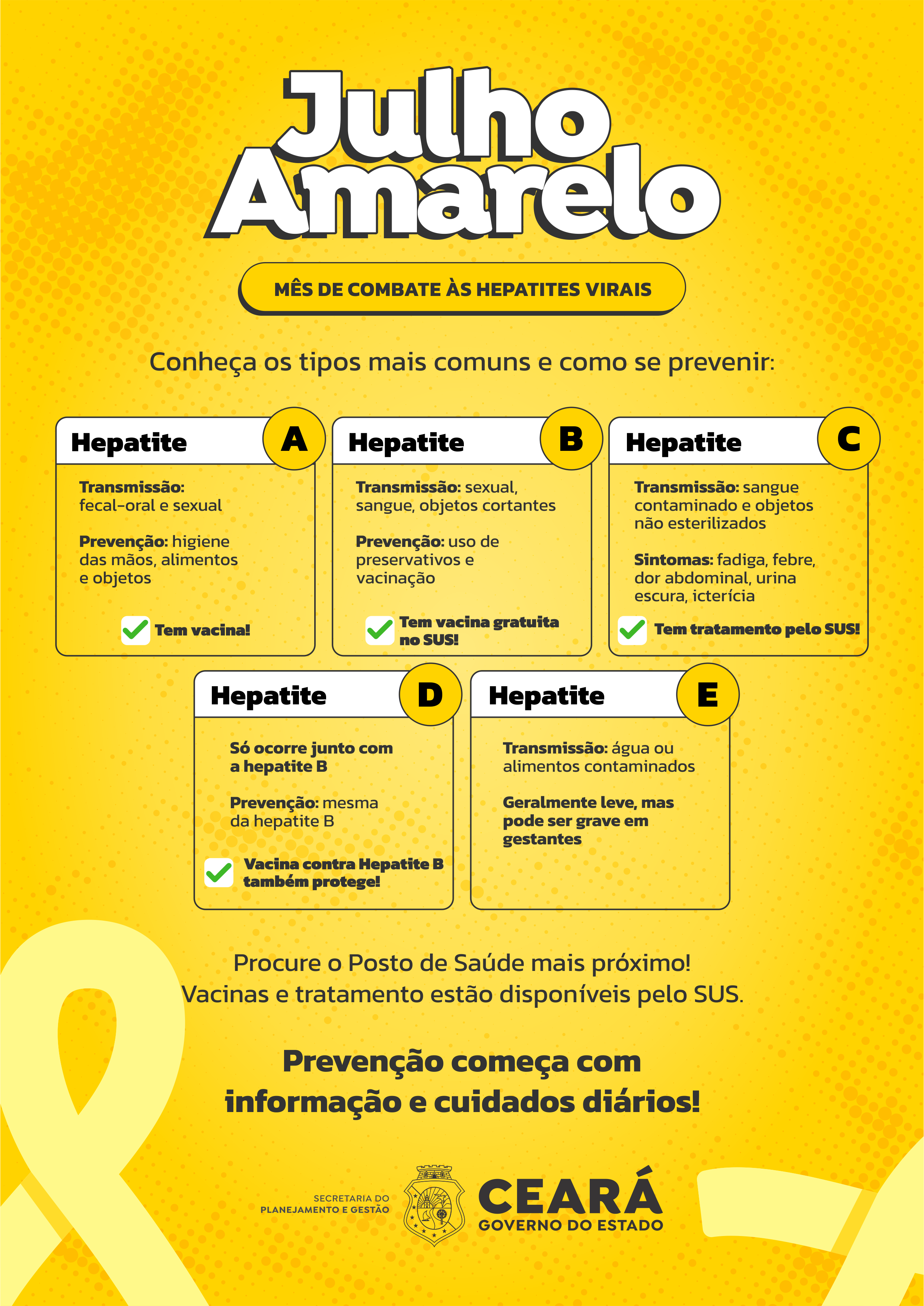 Seplag promove campanha de conscientização sobre hepatites virais no Julho Amarelo