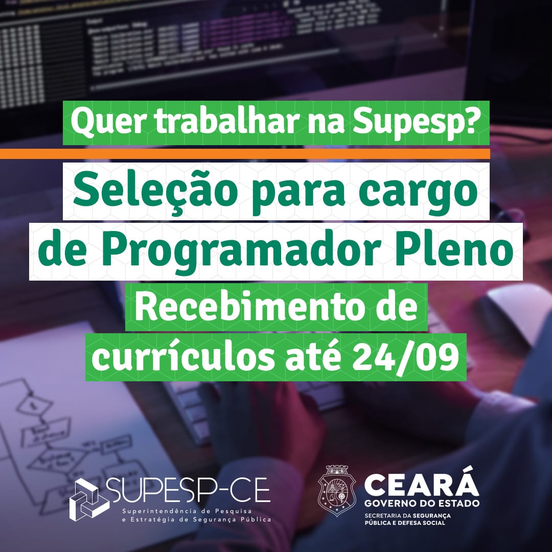 Supesp realiza seleção para vaga de programador pleno até 24/09