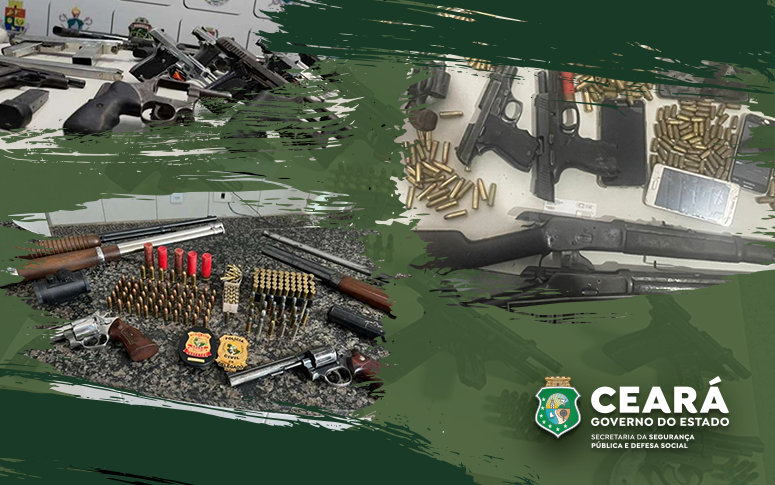 6.317 armas de fogo foram apreendidas pelas Forças de Segurança do Ceará em 2022