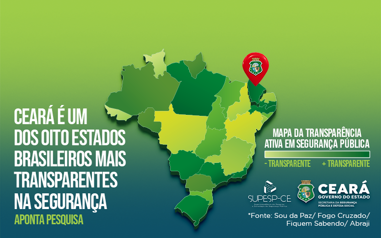 Ceará é um dos oito estados brasileiros mais transparentes na segurança, aponta pesquisa