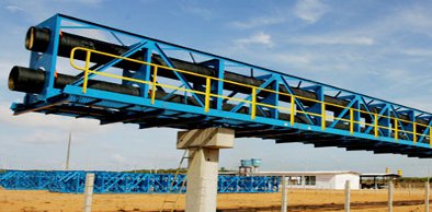 Montagem de suporte da correia transportadora é iniciada