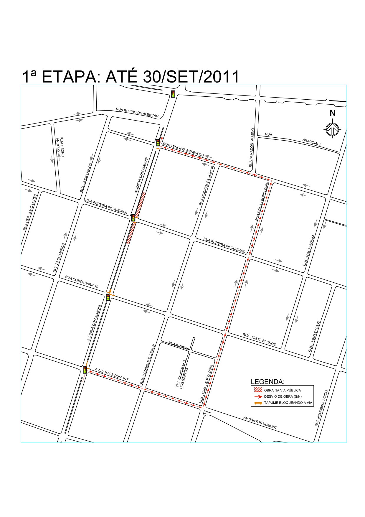Nova etapa das obras na avenida Dom Manoel inicia nesta quarta-feira (03)