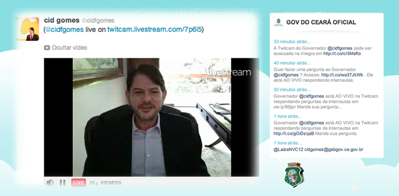 Governador conversa com internautas via rede social