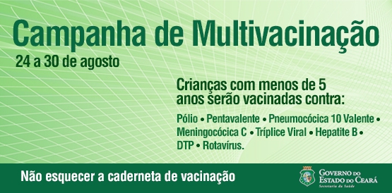 Campanha de multivacinação começa neste sábado (24) para menores de 5 anos