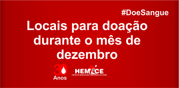Hemoce realiza coletas externas durante o mês de dezembro