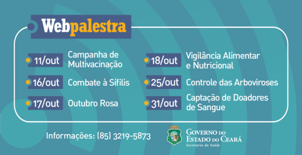 Telessaúde divulga calendário de webpalestras em outubro