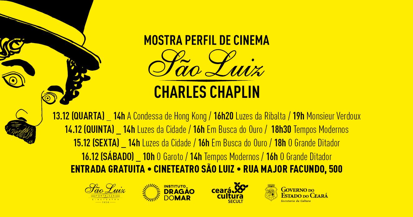 Cineteatro São Luiz celebra a obra de Charles Chaplin em dezembro