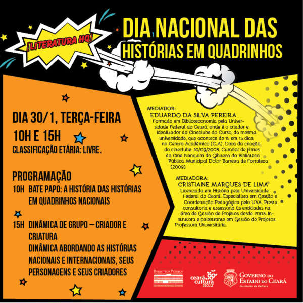 Dia Nacional das Histórias em Quadrinho: Biblioteca Pública Espaço Estação realiza atividade nesta terça