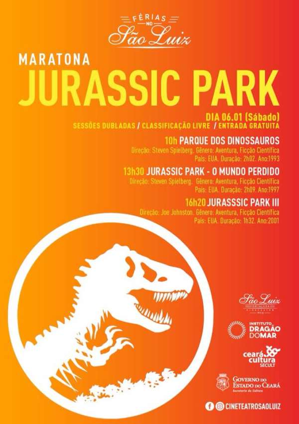Férias no São Luiz: programação reúne maratonas de Jurassic Park, Elvis e espetáculo de dança