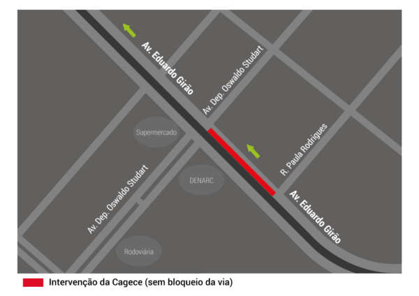 Cagece substitui novo trecho da rede de esgoto na avenida Eduardo Girão