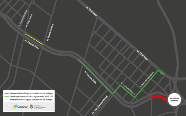 Cagece substitui dois trechos da rede coletora na avenida Eduardo Girão