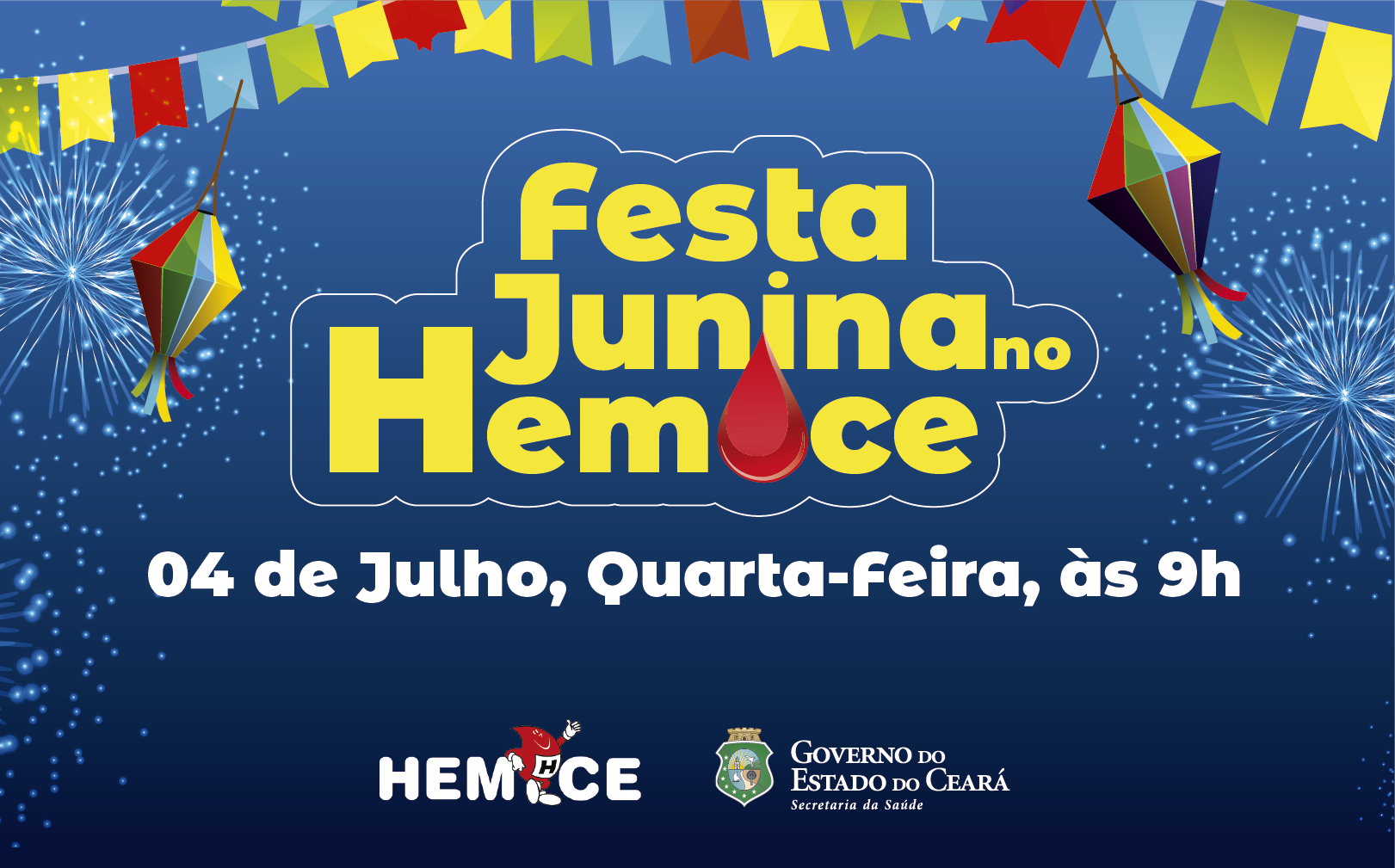 Arraiá dos doadores de sangue acontece nesta quarta, no Hemoce