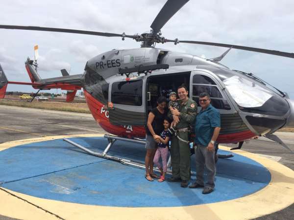 Um ano depois de ser socorrido pelo Ciopaer, menino volta à base