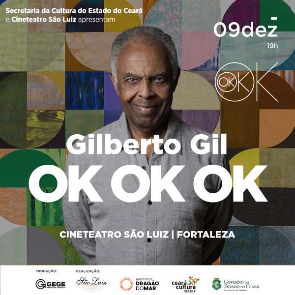 Gilberto Gil se apresenta em programação alusiva aos 60 anos do Cineteatro São Luiz