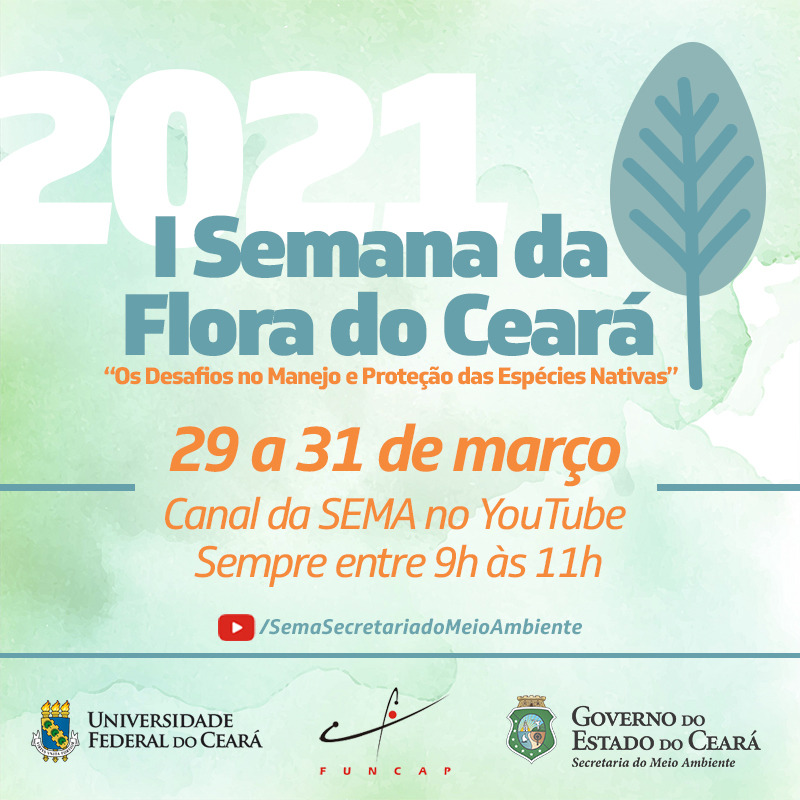 Sema promove I Semana da Flora do Ceará com trilha e passeio de barco, virtuais