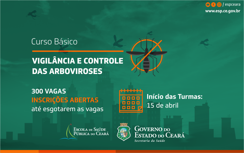 Curso para controle de arboviroses oferta 300 vagas para Agentes de Combate a Endemias