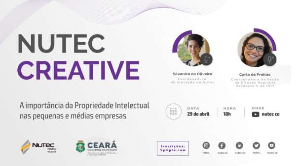 Nutec Creative de abril traz programação voltada para o Dia Mundial da Propriedade Intelectual