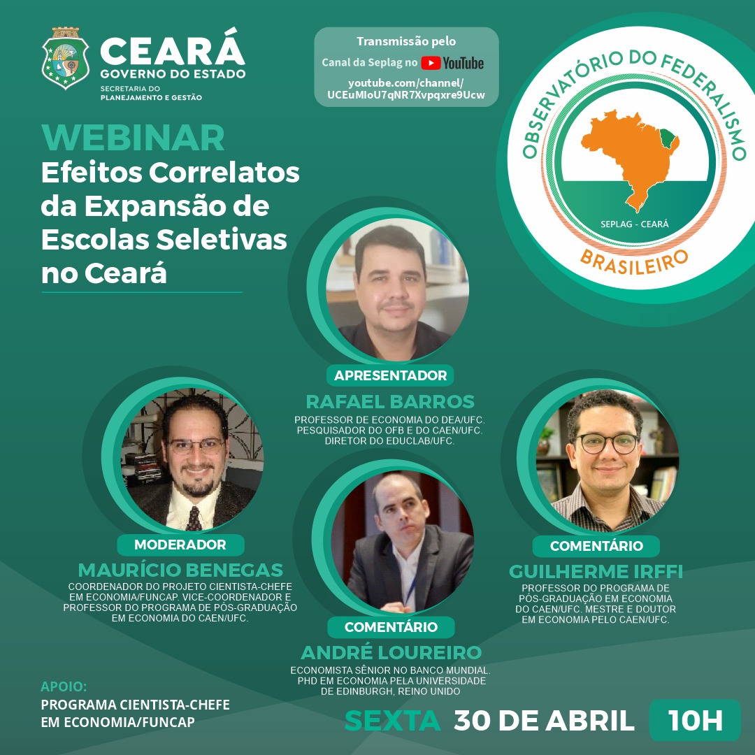 “Efeitos correlatos da expansão das escolas seletivas” é tema de webinar nesta sexta-feira