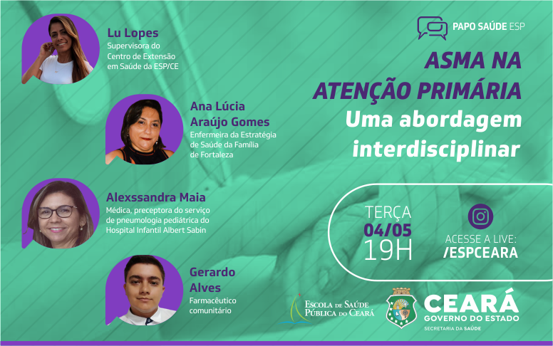 Asma: tratamento e abordagem na Atenção Primária à Saúde é tema de live nesta terça (4)