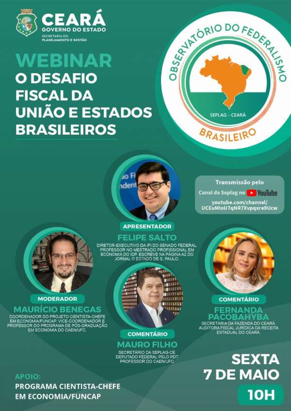 Abertas inscrições para webinar “O desafio fiscal da União e estados brasileiros”
