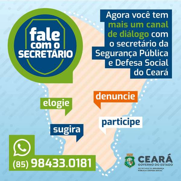 Após reformulação, “Fale com o Secretário” da SSPDS disponibiliza novo número para contato com a população