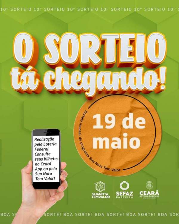 Décimo sorteio do Sua Nota Tem Valor será nesta quarta-feira (19)
