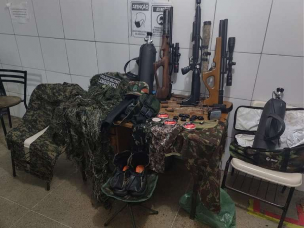 BPMA da PMCE apreende aves silvestres e material de caça em Sobral