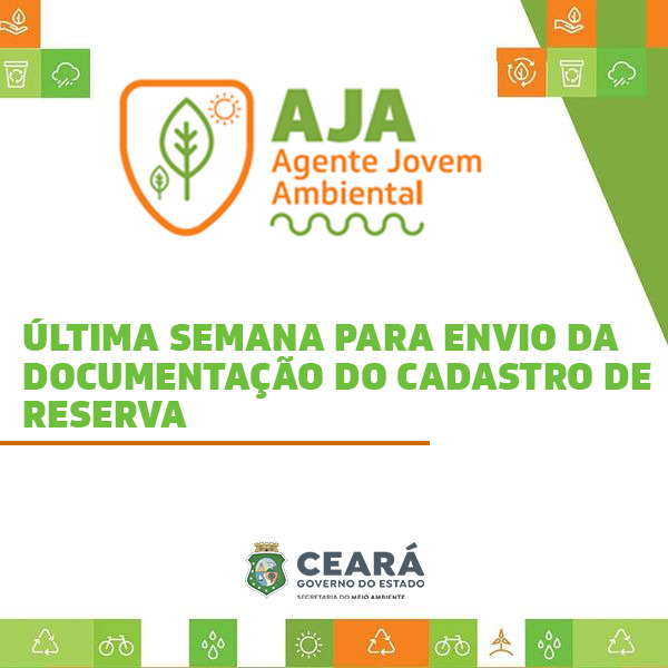 Última semana para envio da documentação do Cadastro de Reserva do Programa Agente Jovem Ambiental