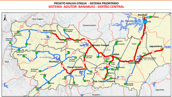 Adutora de 700km beneficiará 9 municípios do Sertão Central