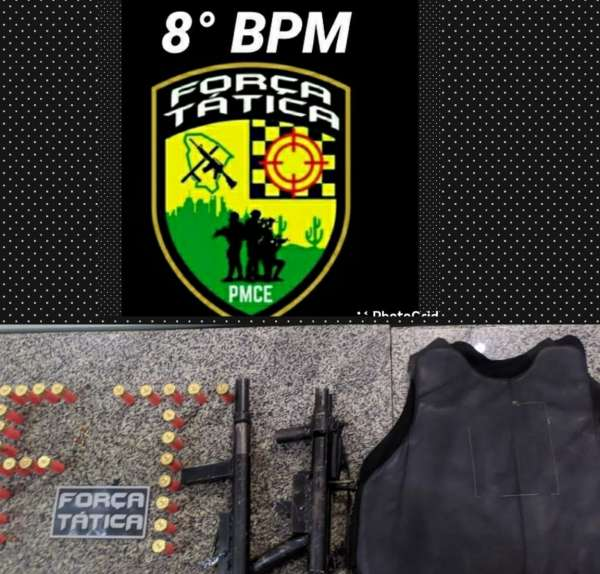 Duas espingardas, munições e colete balístico são apreendidos pela PMCE na Capital