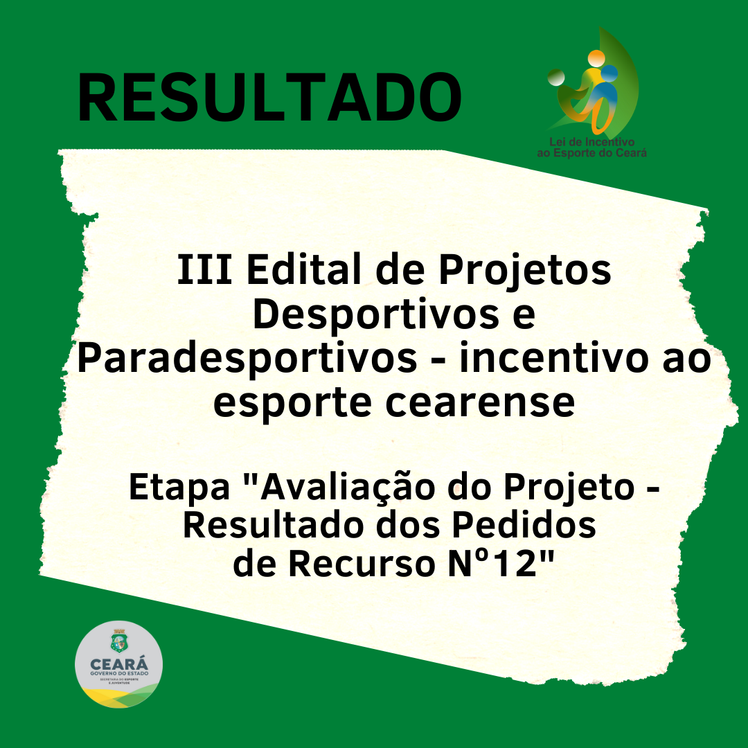 Sejuv divulga resultado dos pedidos de recurso dos projetos avaliados na Lei de Incentivo ao Esporte