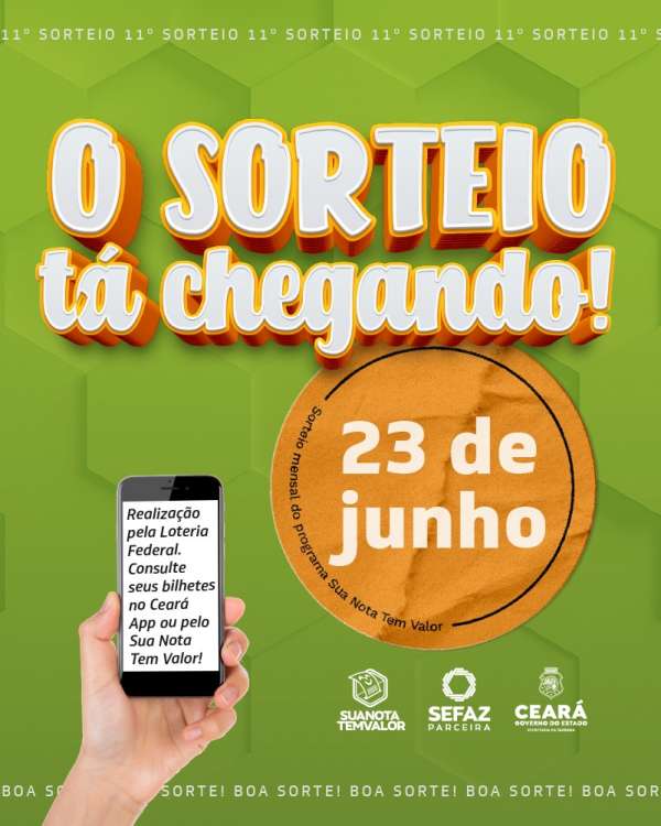 Sua Nota Tem Valor: Primeiro sorteio de prêmios regionalizados será nesta quarta-feira (23/6)