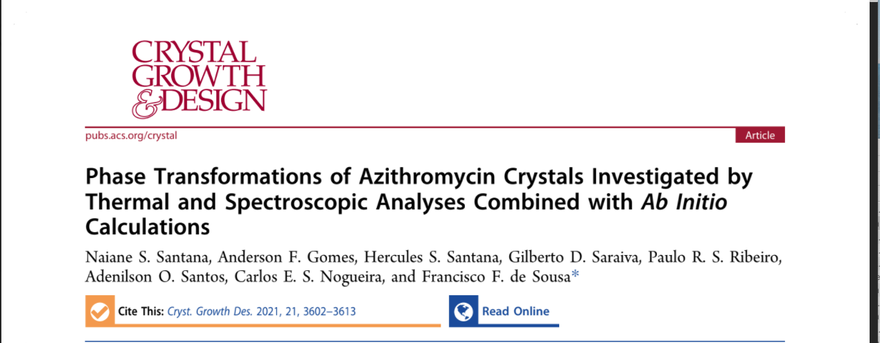 Estudo inédito identifica nova fase do cristal de azitromicina que pode ampliar aplicação farmacêutica