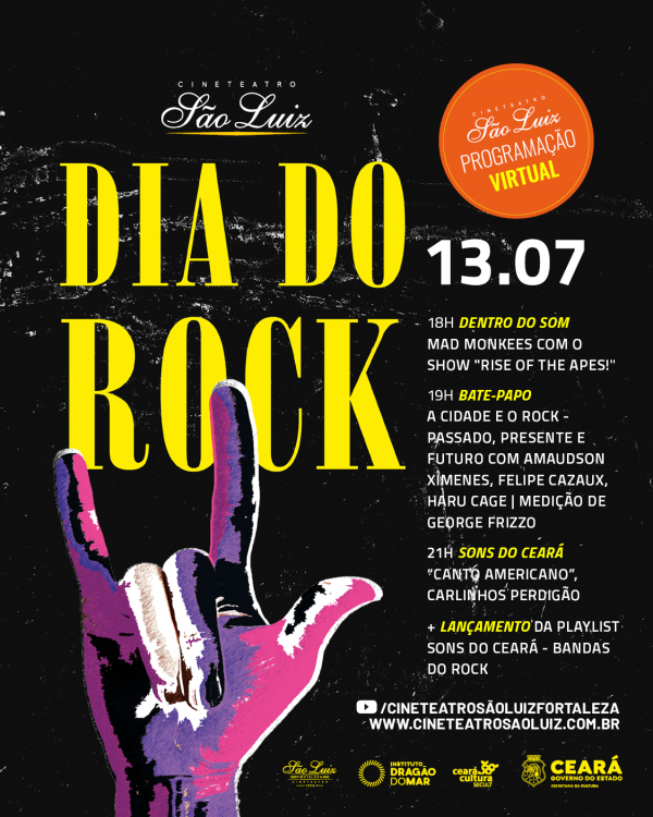 Cineteatro São Luiz celebra o Dia do Rock com show virtual da banda Mad Monkees e live sobre a cena do Rock em Fortaleza