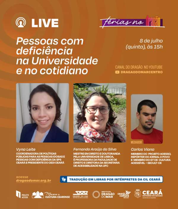 Museu da Cultura Cearense discute inclusão de pessoas com deficiência na Universidade nesta quinta-feira (8)