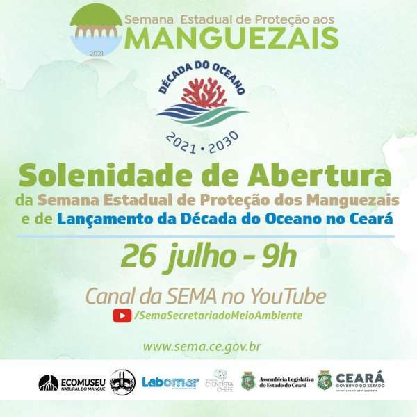 Na Semana dos Manguezais, Governo do Ceará lançará a Década do Oceano