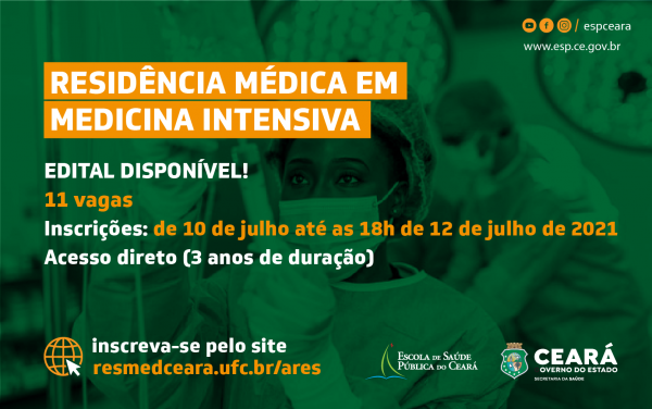 Projeto Ampliares: inscrições para Residência em Medicina Intensiva iniciam neste sábado (10)