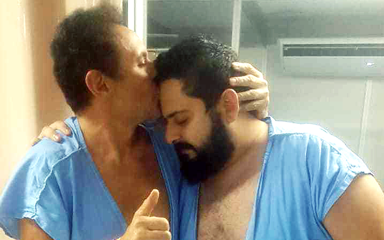 Pai e filho se reencontram após ficarem internados por Covid-19 no HRN