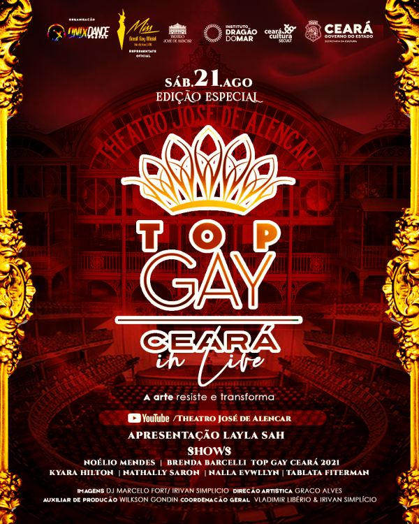 “Top Gay Ceará in Live”: edição especial do concurso de beleza será transmitida pelo Youtube do TJA