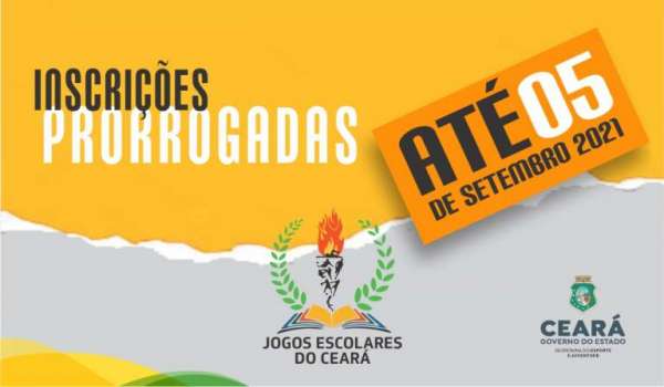 Prorrogado o prazo para inscrições das modalidades individuais e coletivas dos Jogos Escolares do Ceará 2021