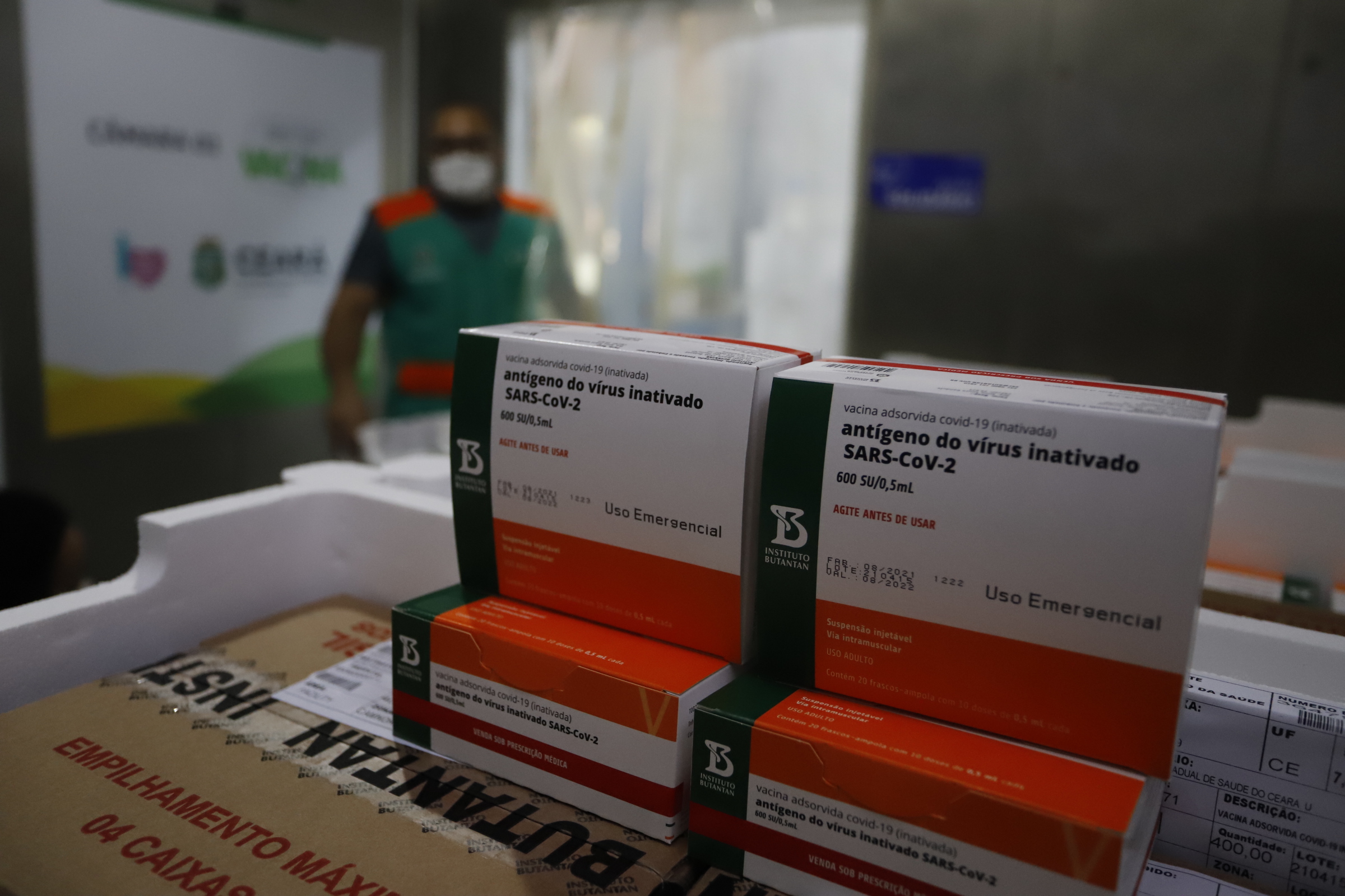 Quatro lotes de vacinas contra Covid chegam ao Ceará