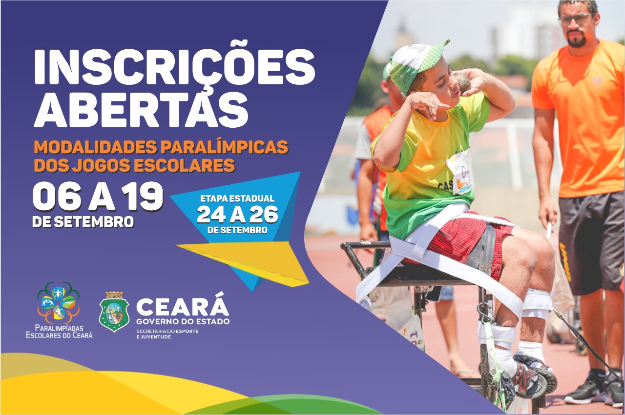 Sejuv está com inscrições abertas para modalidades paralímpicas dos Jogos Escolares 2021