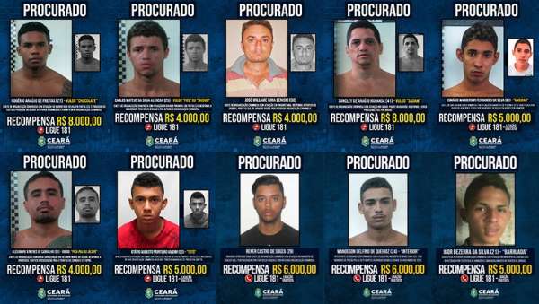 Incluídos mais três nomes no Programa Estadual de Recompensa