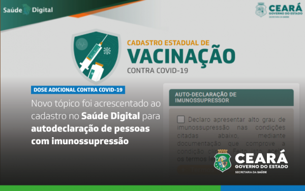 Dose adicional contra Covid-19: pessoas com imunossupressão devem atualizar cadastro no Saúde Digital