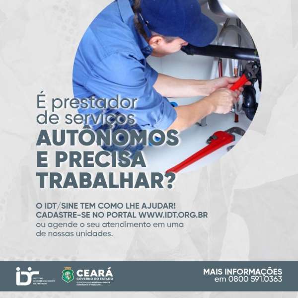 Cerca de 12 mil serviços autônomos deverão ser contratados até o final do ano pelo IDT/SINE