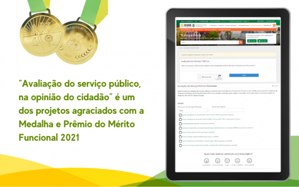 Projeto da CGE é um dos ganhadores da Medalha e Prêmio do Mérito Funcional 2021