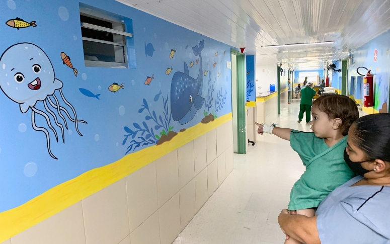 Pediatria do HGWA recebe cores inspiradas no “fundo do mar” e “mundo encantado da floresta”